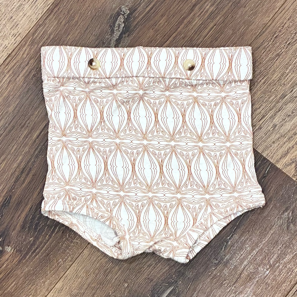Kate Quinn White Brown Burnt Orange Bloomers Bottoms Shorts 6-12m